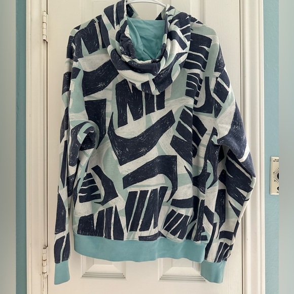 NIKE Air Futura Hoodie Pullover Mens M MEDIUM Blue White AOP All Over Print - Picture 3 of 4